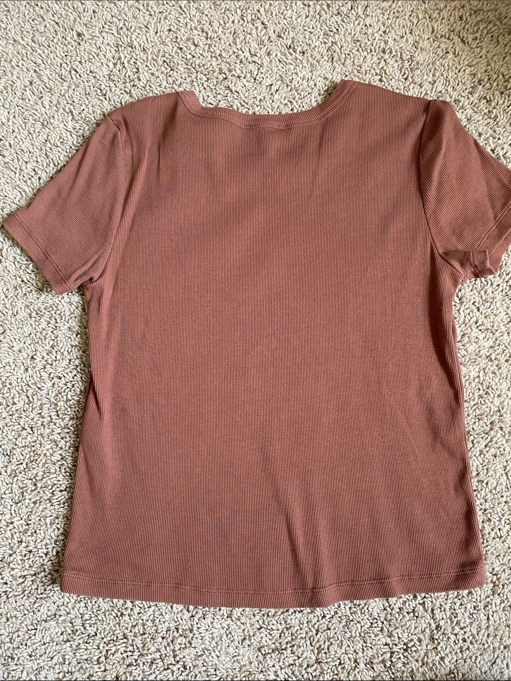 Market & Spruce Ribbed Short Sleeve Tee - Rust - Picture 4 of 4